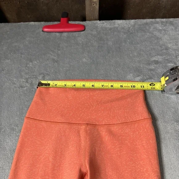 Lululemon  SZ 4 ‎ Wunder Train High Rise Tight Coral Orange Printed Everlux - Picture 7 of 9